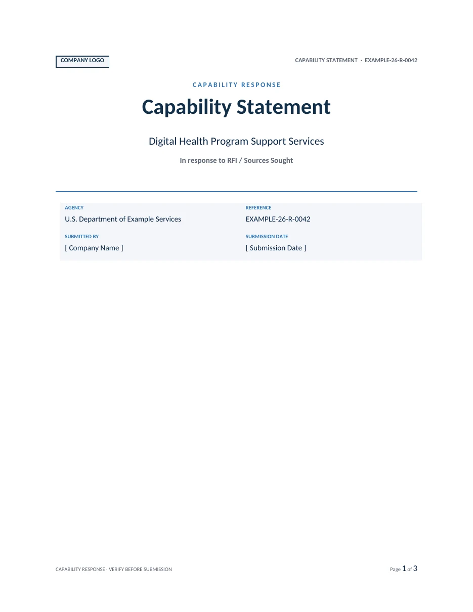 Generated capability statement cover