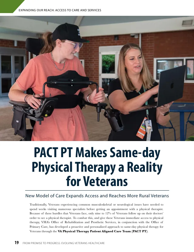 Article opener: PACT PT Makes Same-day Physical Therapy a Reality for Veterans
