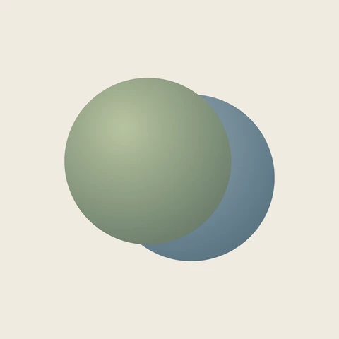The shipped Steady app icon: two overlapping spheres on cream